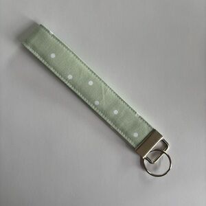 Green Polka Dot Wristlet Keychain